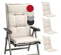 Beautissu Set di 4 Cuscini per Sedie da Esterno 120x50x6 cm Base HL - Imbottito Cuscino per Sdraio Reclinabile ed Esterni, Beige Chiaro