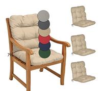 Beautissu Set di 4 Cuscini per sedie da Giardino Flair NL 100x50x8cm - Comoda e soffice Imbottitura - Morbido Cuscino per Interni ed Esterni - Ideale Anche per spiaggine - Beige