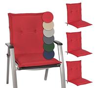 Beautissu Set di 4 Cuscini per sedie da Giardino Loft NL 100x50x8cm - Comoda e soffice Imbottitura - Morbido Cuscino per Interni ed Esterni - Ideale Anche per spiaggine - Rosso