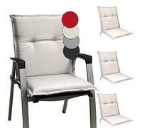 Beautissu Set di 4 Cuscino Sedia da Giardino 100x50x6cm Base NL - Cuscino Sedie Sdraio e poltrone Giardino - Cuscino Seduta da Esterni ed Interni Cuscino Imbottito Comodo e Resistente - Beige