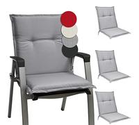 Beautissu Set di 4 Cuscino Sedia da Giardino 100x50x6cm Base NL - Cuscino Sedie Sdraio e poltrone Giardino - Cuscino Seduta da Esterni ed Interni Cuscino Imbottito Comodo e Resistente - Grigio Chiaro