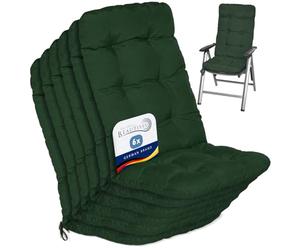 Beautissu Set di 6 Cuscini per Sedia a Sdraio per sedie reclinabili | 120x50x8cm verde scuro extra comfort spiaggine poltrone giardino esterno spiaggina reclinabile Flair HL