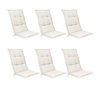 Beautissu Set di 6 Cuscini per Sedie da Esterno 120x50x6 cm Base HL - Imbottito Cuscino per Sdraio Reclinabile ed Esterni, Beige Chiaro