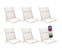 Beautissu Set di 6 Cuscino Sedia da Giardino per Sdraio e poltrone comodo | 100x50x6cm Beige Imbottito Comodo Resistente Seduta da Esterni ed Interni Sedie schienale basso imbottitura sedile Base NL
