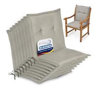 Beautissu Set di 8 Cuscini per sedie da Giardino Loft NL 100x50x8cm - Comoda e soffice Imbottitura - Morbido Cuscino per Interni ed Esterni - Ideale Anche per spiaggine - Grigio Chiaro