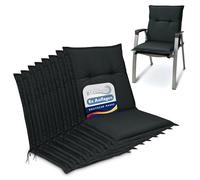 Beautissu Set di 8 Cuscino Sedia da Giardino 100x50x6cm Base NL - Cuscino Sedie Sdraio e poltrone Giardino - Cuscino Seduta da Esterni ed Interni Cuscino Imbottito Comodo e Resistente - Grigio Grafite