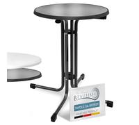 Beautissu Tavolo Bistrot da Esterno Ø 60 cm - Tavolino da Balcone Giardino Terrazza Pieghevole H 70 cm - Tavolo da Campeggio Feste Bar Ristorante - Nero - Bistroni