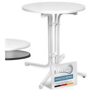 Beautissu Tavolo Bistrot da Esterno Ø 70 cm - Tavolino da Balcone Giardino Terrazza Pieghevole H 70 cm - Tavolo da Campeggio Feste Bar Ristorante - Bianca - Bistroni