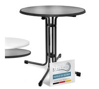 Beautissu Tavolo Bistrot da Esterno Ø 80 cm - Tavolino da Balcone Giardino Terrazza Pieghevole H 70 cm - Tavolo da Campeggio Feste Bar Ristorante - Nero - Bistroni