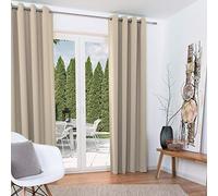 Beautissu Tende oscuranti Amelie BO - 2 unità da 140x245 cm - con occhielli - oscurante per balconi e finestre - crema