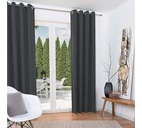 Beautissu Tende oscuranti Amelie BO - 2 unità da 140x245 cm - con occhielli - oscurante per balconi e finestre - antracite