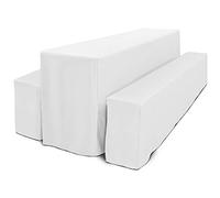 Beautissu Tovaglia per ristoranti birrerie pizzerie 220x70x75cm cm Basic L - con 2 Fodere copripanca - per Feste ricevimenti Catering - Bianco