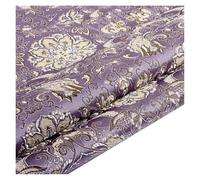 BEAUTRIO Tessuto da Ricamo Cinese, Broccato di Raso Floreale, Larghezza 75 cm, for Quilting Fai da Te(Light Purple,100cm)