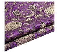 BEAUTRIO Tessuto da Ricamo Cinese, Broccato di Raso Floreale, Larghezza 75 cm, for Quilting Fai da Te(Purple,200cm)