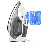BEAUTURAL Ferro da Stiro a Vapore Temperatura Variabile con Display LCD, Doppia Piastra Rivestita in Ceramica, Auto Spegnimento Sistema Autopulente Anti-Calcificazione 2400 W, Cavo 1,9m, 340ml