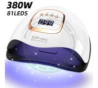 Beauty 380W Lampada UV a LED Asciugatrice intelligente per unghie Lampada per asciugare lo smalto gel con 4 impostazioni timer Sensore Luce professionale per unghie A