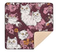 Beauty Angoracats - Tappetino da gioco per bambini in morbida schiuma, per interni ed esterni, resistente all'acqua, per la pancia, 127 x 127 cm, colore: bordeaux