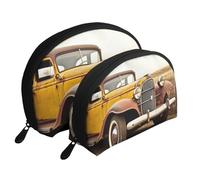 Beauty Antelope Canyon - Set di 2 trousse da viaggio con cerniera, per cosmetici, Auto d'epoca, Taglia unica