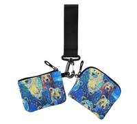 Beauty Bears Blue Sky - Portafoglio da donna con portamonete, sottile, portatile, con cinturino da polso, confezione da 2, bellezza Orsi Cielo blu, 1 size, Casual