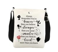 Beauty Beast Gifts Borsa a tracolla per fan del cinema Regali Principessa Belle Amante Regali Storia di bellezza Regali Ispirati Borsa a tracolla per telefono cellulare, bianco, 8.26*5.9 inches