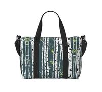 Beauty Birch Tree Print Travel Duffel Bag, borsone da allenamento, borsa a tracolla per la notte, borsa da weekender per donne e uomini, nero, Taglia unica