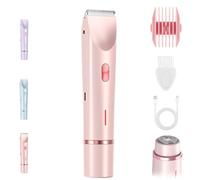 Beauty Bloom Rasoio elettrico, Silky Glow 2 in 1, rasoio per il corpo, a doppia testa, impermeabile, bagnato e asciutto, trimmer bikini per donne, strumento per la cura del corpo (rosa)