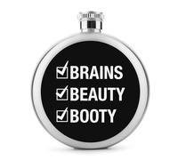 Beauty Brains and Booty Flask per liquore bottiglia di vino portatile carino in acciaio inox fondine fiaschette