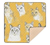 Beauty Burmesecats - Tappetino da gioco pieghevole per bambini, per interni ed esterni, 1 pezzo, 127 x 127 cm, colore: oro