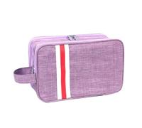 Beauty case 11 x 27 x 17 cm, beauty case, beauty case, trousse da doccia, con maniglia per vacanze, viaggi d'affari, spa, nuoto, viaggi brevi, Lilla, 11*27*17cm