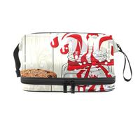 Beauty case a doppio strato con bastoncini di cioccolato e bastoncini di zucchero in barattolo di vetro, per donne e ragazze, trousse da viaggio per trucchi, pratica borsa organizer con scomparto per