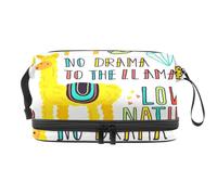 Beauty case a doppio strato con cactus e lama con parole, per donne e ragazze, borsa da viaggio per trucchi pratica borsa organizer con scomparto per pennelli, Multi, 27x15x14 cm/10.6x5.9x5.5 in,