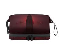 Beauty case a doppio strato nero con mantello seducente vampiro diavolo, per donne e ragazze, borsa da viaggio per trucchi pratica borsa organizer con scomparto per pennelli, Multi, 27x15x14