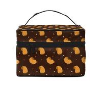 Beauty case a forma di cuore con capybaras, graziose borse per cosmetici da donna, borsa da toilette, grande borsa organizer da viaggio per il trucco