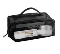 Beauty case a rete - Beauty case cosmetico, borsa da viaggio portatile borsa da doccia in rete trasparente, borsa da bagno da viaggio, borsa da viaggio cosmetica da donna, nero, Consulte la