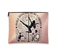 Beauty case artistico con ballerina, borsa da viaggio per cosmetici vintage, organizer portatile con cerniera, borsa da toilette per la cura della pelle, Pesca, 7x9 Inch, Ballerina