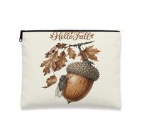 Beauty case autunnale con insetti cicale, borsa da viaggio per donne e ragazze, piccola borsa portatile in tela con cerniera, borsa da toeletta autunnale, 17,8 x 22,9 cm