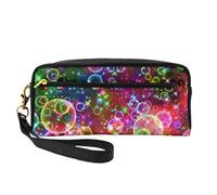 Beauty case colorato con stampa arcobaleno e stelle, elegante, per donne e ragazze, per cosmetici, articoli da toeletta, scuola, ufficio, viaggi