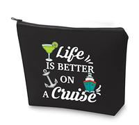 Beauty case con cerniera per vacanze in crociera Life Is Better On A Cruise, custodia da viaggio per vacanze estive, regalo per la vita in spiaggia, Crociera Bl