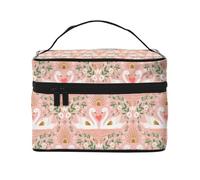 Beauty case con coppia di cigni, graziosa borsa per cosmetici da donna, borsa da toeletta, grande borsa organizer da viaggio per il trucco