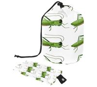 Beauty case con coulisse, a forma di barile, a forma di barile, con cavalletta, colore verde, organizer da viaggio + piccola borsa, Multi, 9.9x6.9in/25.2x17.6cm;6x3.5in/15.2x8.8cm, Beauty case