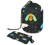 Beauty case con coulisse, a forma di barile, a forma di insetto, borsa per cosmetici, organizer da viaggio + piccola borsa, Multi, 9.9x6.9in/25.2x17.6cm;6x3.5in/15.2x8.8cm, Beauty case