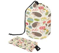 Beauty case con coulisse, a forma di riccio, lumache con botte di uccello, borsa per cosmetici, organizer da viaggio per trucchi + piccola borsa, Multi, 9.9x6.9in/25.2x17.6cm;6x3.5in/15.2x8.8cm,