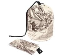 Beauty case con coulisse, Coffee Street in The City, a forma di botte, borsa per cosmetici, organizer da viaggio per trucchi + piccola borsa, Multi, 9.9x6.9in/25.2x17.6cm;6x3.5in/15.2x8.8cm, Beauty
