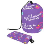 Beauty case con coulisse, graziosa borsa da toilette a forma di barile, a forma di principesse e stelle, borsa da viaggio per trucchi + piccola borsa, Multi, 9.9x6.9in/25.2x17.6cm;6x3.5in/15.2x8.8cm,