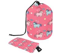 Beauty case con coulisse, grazioso astuccio a forma di barile con unicorni, beauty case da viaggio + piccola borsa, Multi, 9.9x6.9in/25.2x17.6cm;6x3.5in/15.2x8.8cm, Beauty case