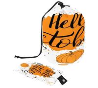 Beauty case con coulisse, Hello October Pumpkin, a forma di botte, beauty case, organizer da viaggio + piccola borsa, Multi, 9.9x6.9in/25.2x17.6cm;6x3.5in/15.2x8.8cm, Beauty case
