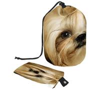 Beauty case con coulisse, Shih Tzu Dog Puppy borsa a forma di barile beauty case, organizer da viaggio + piccola borsa, Multi, 9.9x6.9in/25.2x17.6cm;6x3.5in/15.2x8.8cm, Beauty case