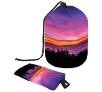 Beauty case con coulisse, Sunrise Bay a forma di botte, beauty case, organizer da viaggio + piccola borsa, Multi, 9.9x6.9in/25.2x17.6cm;6x3.5in/15.2x8.8cm, Beauty case