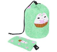 Beauty case con coulisse, un coniglio che tiene un cuore a forma di barile borsa per cosmetici, borsa organizer da viaggio + piccola borsa, Multi, 9.9x6.9in/25.2x17.6cm;6x3.5in/15.2x8.8cm, Beauty case