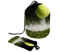 Beauty case con coulisse, una borsa da bagno a forma di barile da tennis che colpisce la linea, borsa per cosmetici, organizer da viaggio per trucchi + piccola borsa, Multi,